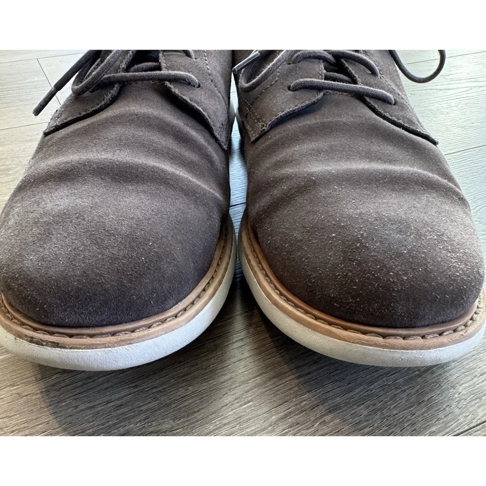 Clarks Casual Lace Up Oxford Shoes Brown Leather Mens Size 12 US Comfort Shoes